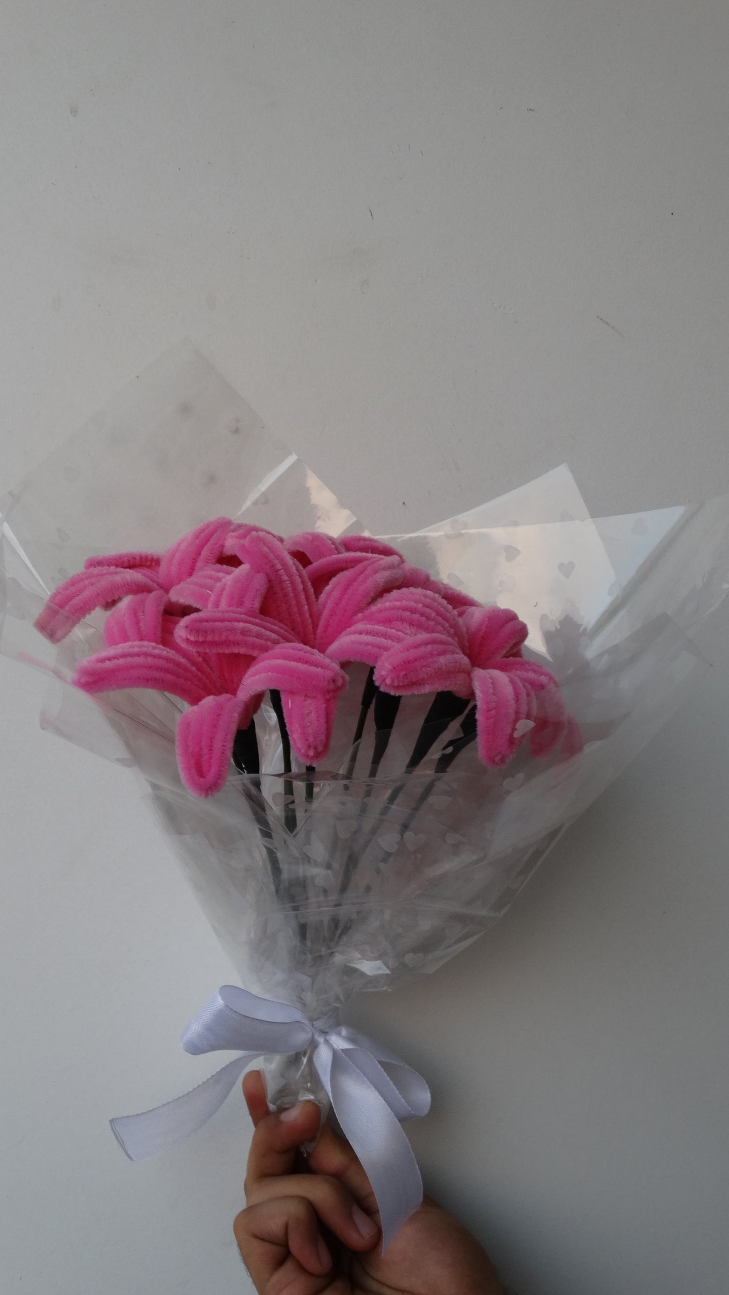 Blooming Bliss Pink Chenille Flower Bouquet | Small size | 10