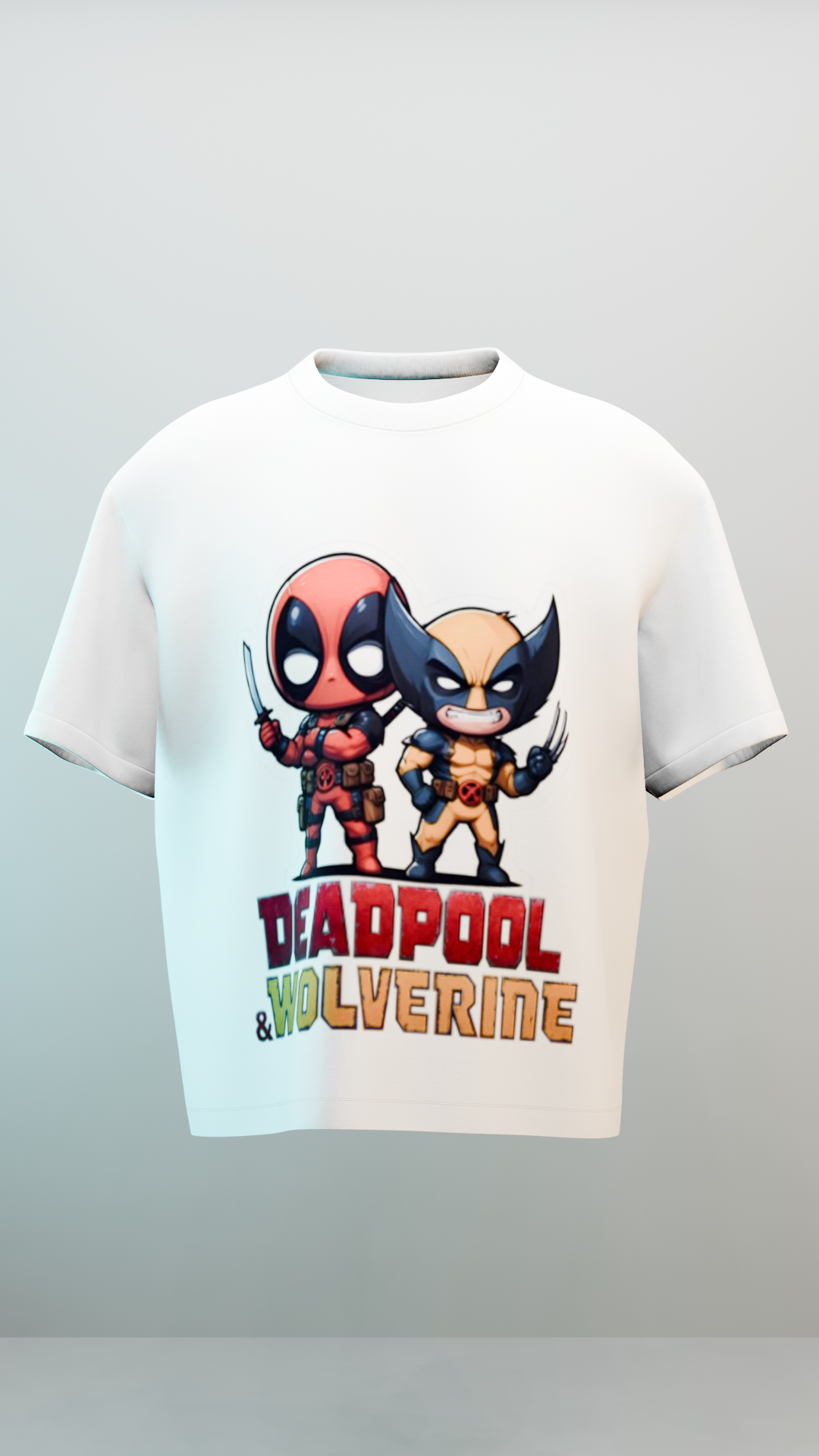 Deadpool and Wolverine - Cute and Cool Regular Fit Black and White T-shirt