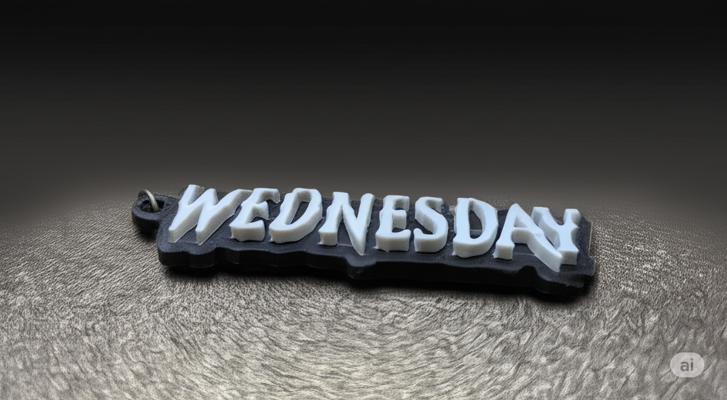 "Wednesday" Day-of-the-Week 1 Keychain - Durable & Stylish
