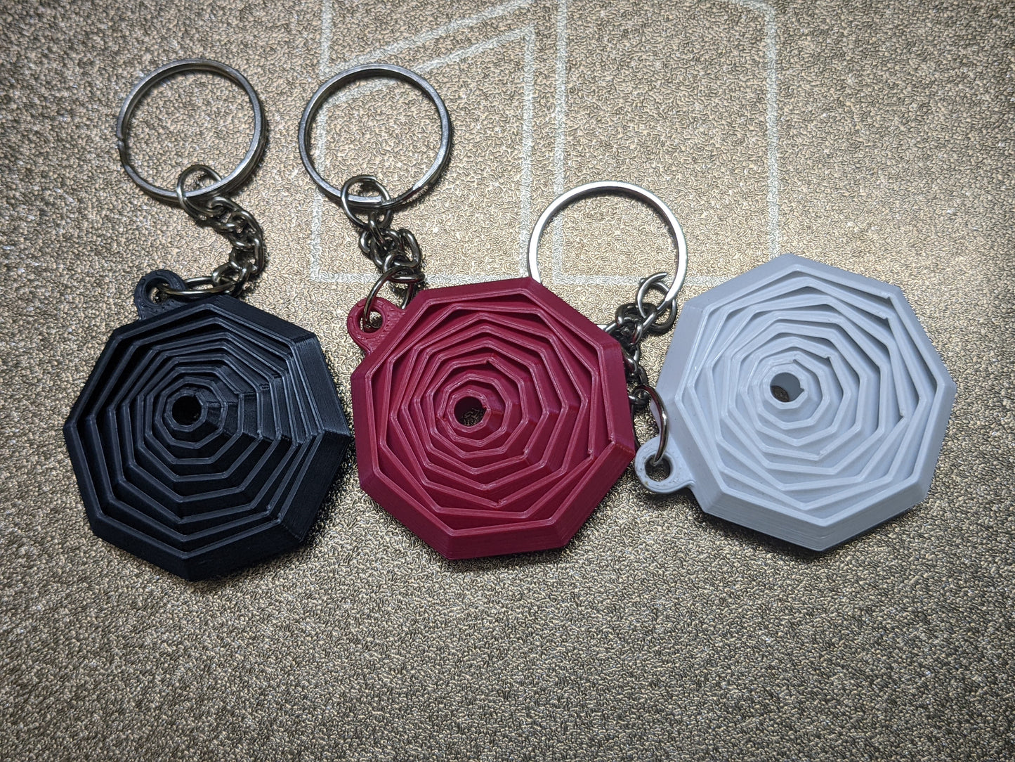 Hexagonal Fidget 3 Keychains