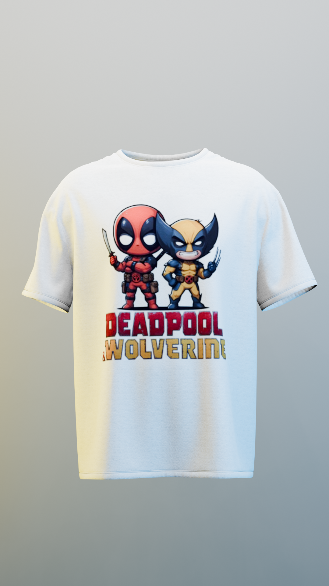 Deadpool and Wolverine - Cute and Cool Regular Fit Black and White T-shirt