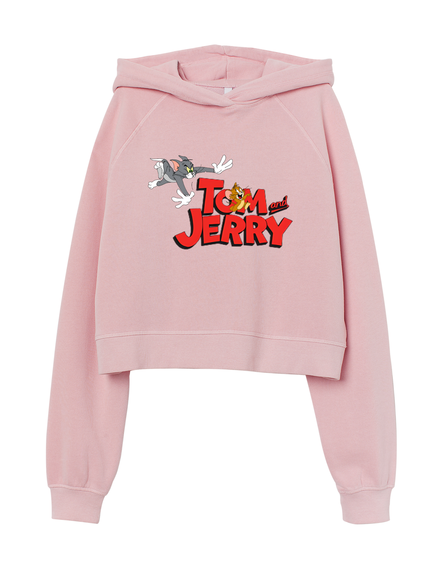 Tom and Jerry Crop Hoodie - Classic Animation Sweatshirt for Women