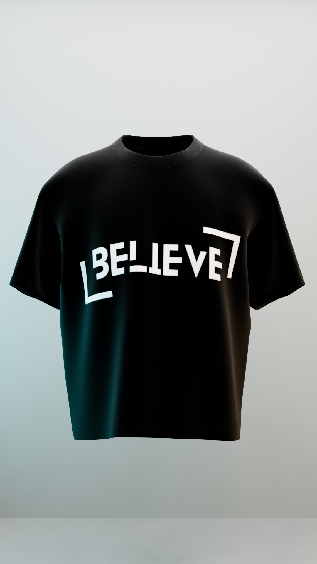 Believe Oversized Black T-Shirt