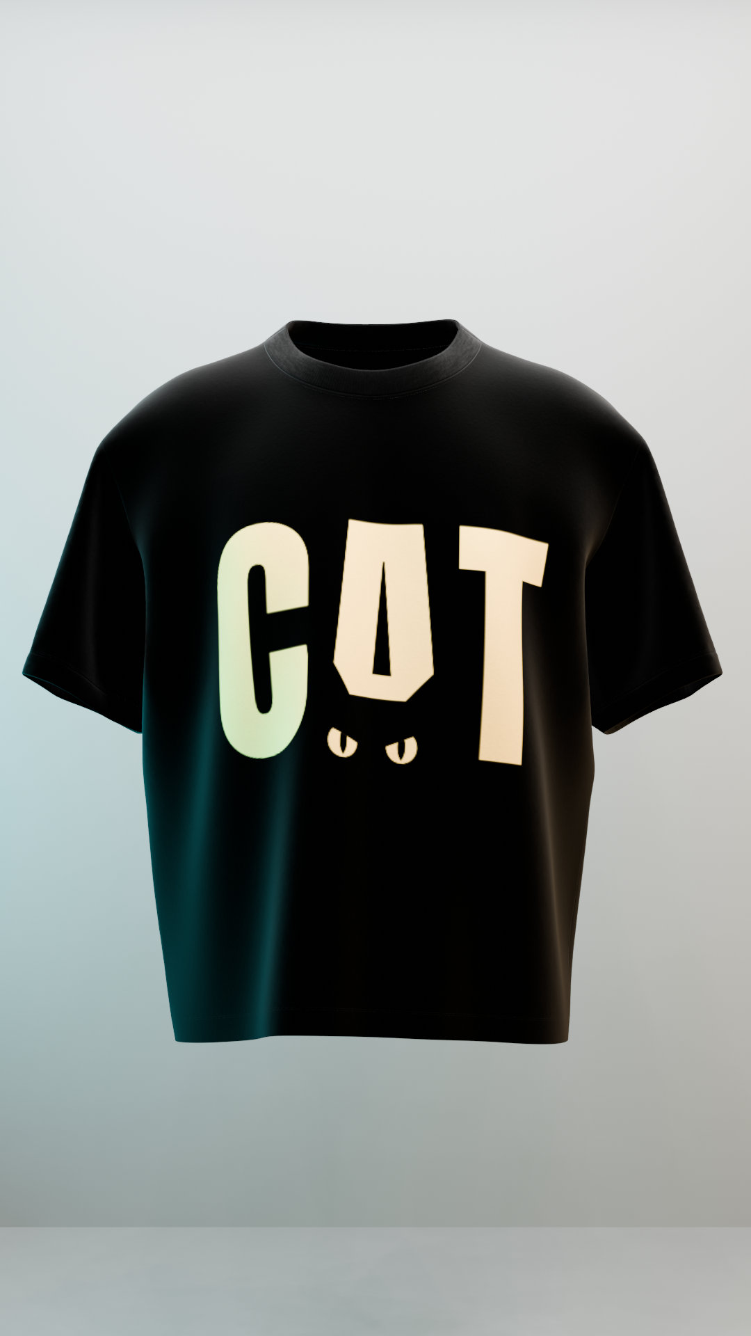 Minimalist Black Cat Oversized T-Shirt (Unisex)