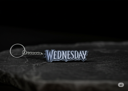 "Wednesday" Day-of-the-Week 1 Keychain - Durable & Stylish