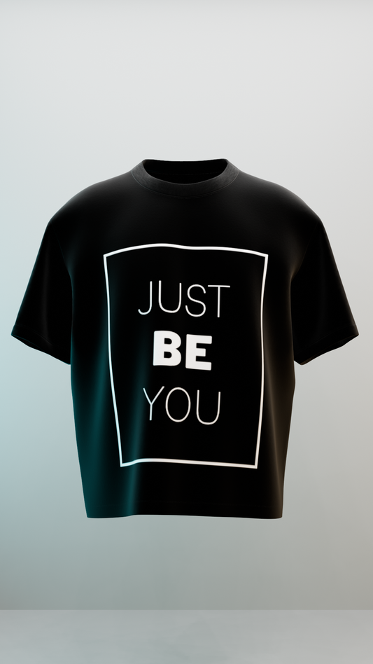 Just Be You - Inspirational Black Oversized T-Shirt