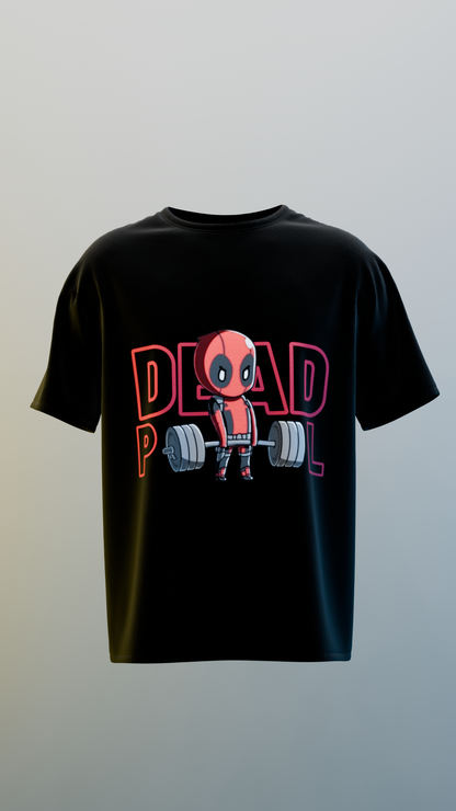 Deadpool Workout Buddy Graphic Black and White T-shirt