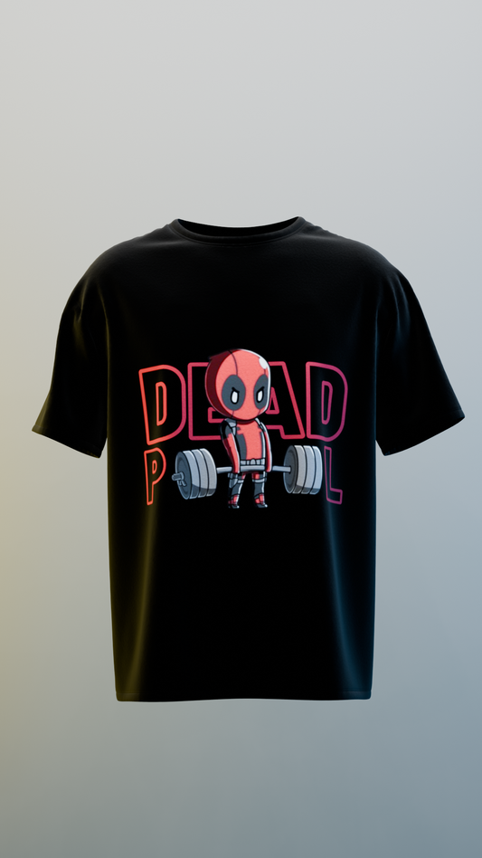 Deadpool Workout Buddy Graphic Black and White T-shirt