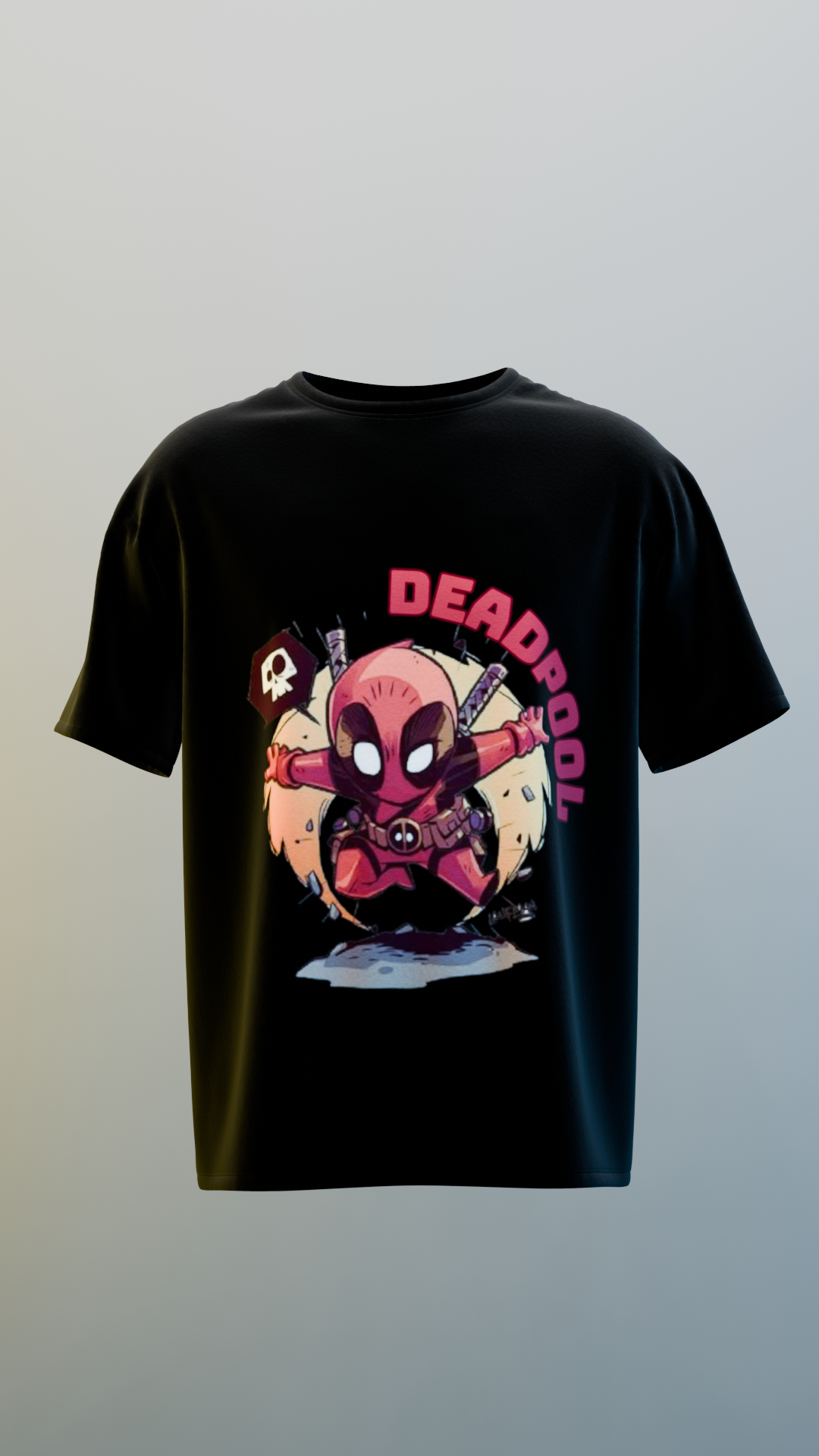 Deadpool Smash Graphic Black and White T-shirt