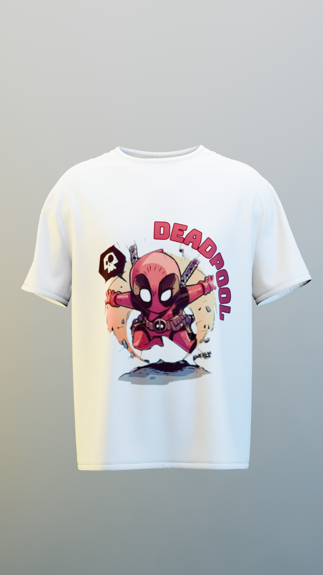 Deadpool Smash Graphic Black and White T-shirt