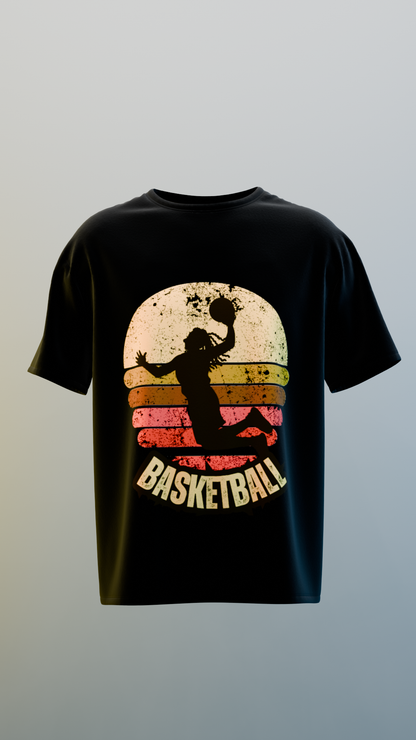 Black Basketball Player Silhouette T-Shirt (Unisex)