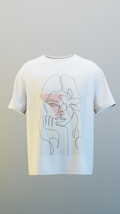 Serenity in Line Art Regular FIt T-Shirt