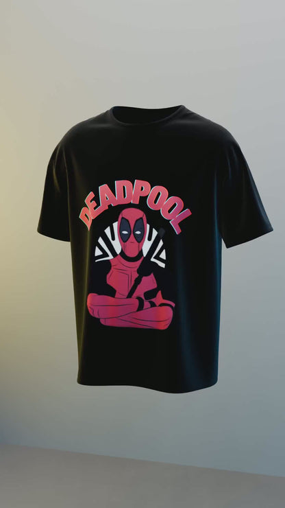 Deadpool Hand Folded Black T-Shirt