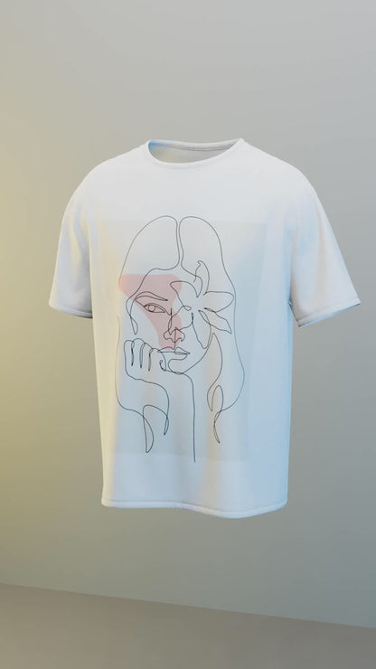 Serenity in Line Art Regular FIt T-Shirt